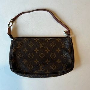 Louis Vuitton LV Monogram mini Pochette Wristlet Clutch